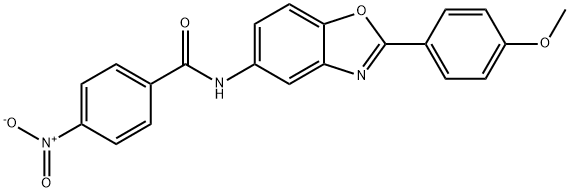 4-nitro-N-[2-(4-methoxyphenyl)-1,3-benzoxazol-5-yl]benzamide 结构式