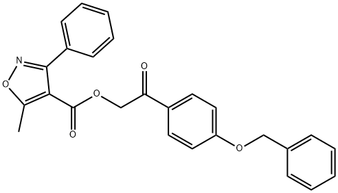 2-[4-(benzyloxy)phenyl]-2-oxoethyl 5-methyl-3-phenyl-4-isoxazolecarboxylate Struktur