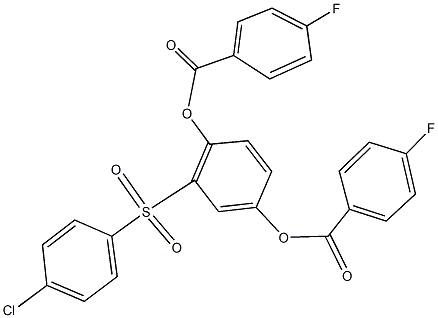 2-[(4-chlorophenyl)sulfonyl]-4-[(4-fluorobenzoyl)oxy]phenyl 4-fluorobenzoate 化学構造式