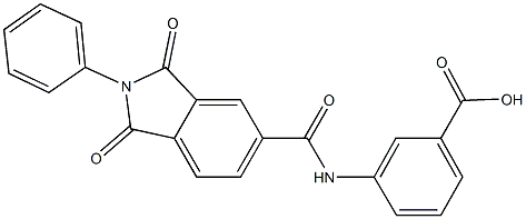 3-{[(1,3-dioxo-2-phenyl-2,3-dihydro-1H-isoindol-5-yl)carbonyl]amino}benzoic acid Struktur