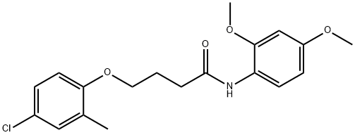 4-(4-chloro-2-methylphenoxy)-N-(2,4-dimethoxyphenyl)butanamide 结构式