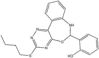 2-[3-(butylsulfanyl)-6,7-dihydro[1,2,4]triazino[5,6-d][3,1]benzoxazepin-6-yl]phenol,353467-63-7,结构式
