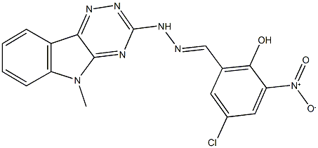 5-chloro-2-hydroxy-3-nitrobenzaldehyde (5-methyl-5H-[1,2,4]triazino[5,6-b]indol-3-yl)hydrazone,353467-78-4,结构式