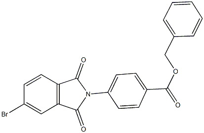benzyl 4-(5-bromo-1,3-dioxo-1,3-dihydro-2H-isoindol-2-yl)benzoate Struktur