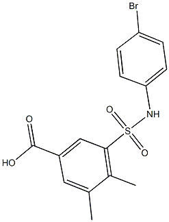 3-[(4-bromoanilino)sulfonyl]-4,5-dimethylbenzoic acid 结构式