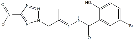 5-bromo-2-hydroxy-N'-(2-{5-nitro-2H-tetraazol-2-yl}-1-methylethylidene)benzohydrazide,353468-71-0,结构式