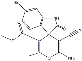 6-amino-6'-bromo-5-cyano-1',3'-dihydro-3-methoxycarbonyl-2-methyl-2'-oxospiro[4H-pyran-4,3'-(2'H)-indole]|