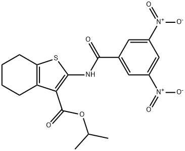 isopropyl 2-({3,5-bisnitrobenzoyl}amino)-4,5,6,7-tetrahydro-1-benzothiophene-3-carboxylate Structure