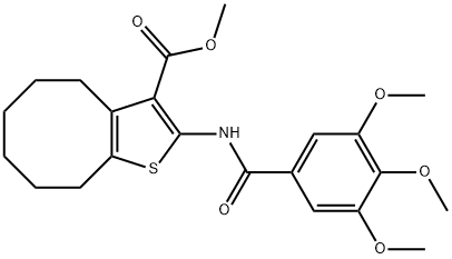 353470-04-9 methyl 2-[(3,4,5-trimethoxybenzoyl)amino]-4,5,6,7,8,9-hexahydrocycloocta[b]thiophene-3-carboxylate