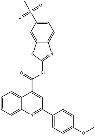 2-(4-methoxyphenyl)-N-[6-(methylsulfonyl)-1,3-benzothiazol-2-yl]-4-quinolinecarboxamide Structure