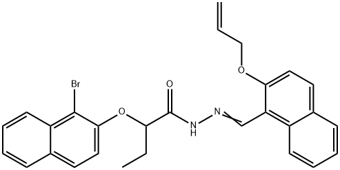 N'-{[2-(allyloxy)-1-naphthyl]methylene}-2-[(1-bromo-2-naphthyl)oxy]butanohydrazide Struktur