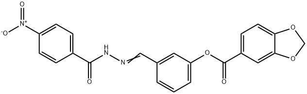 3-(2-{4-nitrobenzoyl}carbohydrazonoyl)phenyl 1,3-benzodioxole-5-carboxylate,353470-77-6,结构式