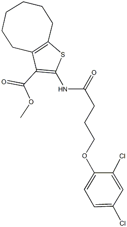 methyl 2-{[4-(2,4-dichlorophenoxy)butanoyl]amino}-4,5,6,7,8,9-hexahydrocycloocta[b]thiophene-3-carboxylate Structure