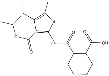 2-({[4-ethyl-3-(isopropoxycarbonyl)-5-methyl-2-thienyl]amino}carbonyl)cyclohexanecarboxylic acid 结构式