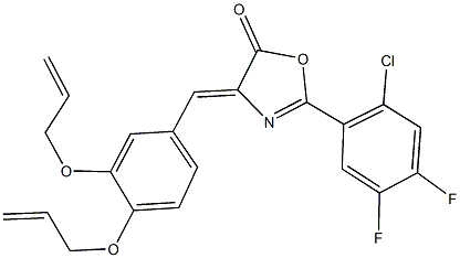 4-[3,4-bis(allyloxy)benzylidene]-2-(2-chloro-4,5-difluorophenyl)-1,3-oxazol-5(4H)-one 结构式