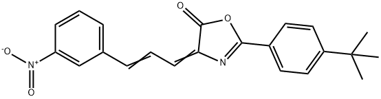 2-(4-tert-butylphenyl)-4-(3-{3-nitrophenyl}-2-propenylidene)-1,3-oxazol-5(4H)-one Structure