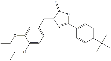 2-(4-tert-butylphenyl)-4-(3,4-diethoxybenzylidene)-1,3-oxazol-5(4H)-one 化学構造式