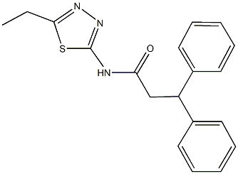 N-(5-ethyl-1,3,4-thiadiazol-2-yl)-3,3-diphenylpropanamide 化学構造式