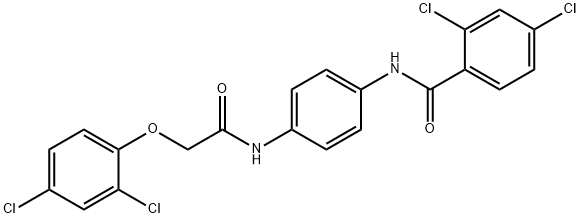 2,4-dichloro-N-(4-{[(2,4-dichlorophenoxy)acetyl]amino}phenyl)benzamide Struktur