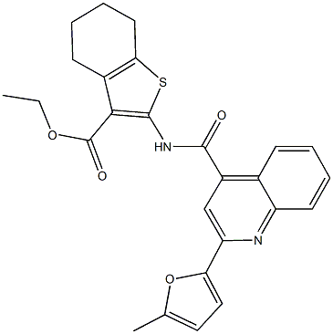 ethyl 2-({[2-(5-methyl-2-furyl)-4-quinolinyl]carbonyl}amino)-4,5,6,7-tetrahydro-1-benzothiophene-3-carboxylate Structure