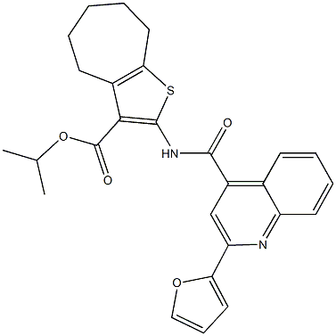 isopropyl 2-({[2-(2-furyl)-4-quinolinyl]carbonyl}amino)-5,6,7,8-tetrahydro-4H-cyclohepta[b]thiophene-3-carboxylate|