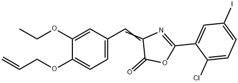 4-[4-(allyloxy)-3-ethoxybenzylidene]-2-(2-chloro-5-iodophenyl)-1,3-oxazol-5(4H)-one 结构式