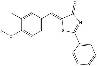 5-(4-methoxy-3-methylbenzylidene)-2-phenyl-1,3-thiazol-4(5H)-one Structure