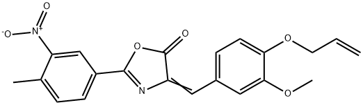 4-[4-(allyloxy)-3-methoxybenzylidene]-2-{3-nitro-4-methylphenyl}-1,3-oxazol-5(4H)-one Struktur