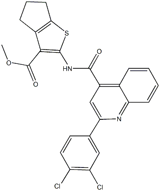 methyl 2-({[2-(3,4-dichlorophenyl)-4-quinolinyl]carbonyl}amino)-5,6-dihydro-4H-cyclopenta[b]thiophene-3-carboxylate Structure