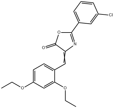 2-(3-chlorophenyl)-4-(2,4-diethoxybenzylidene)-1,3-oxazol-5(4H)-one,353472-88-5,结构式