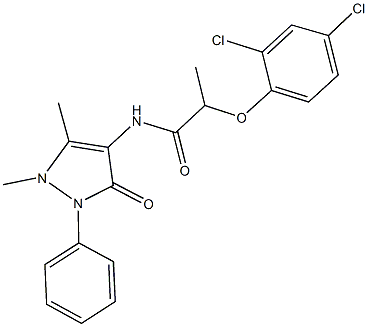 2-(2,4-dichlorophenoxy)-N-(1,5-dimethyl-3-oxo-2-phenyl-2,3-dihydro-1H-pyrazol-4-yl)propanamide Structure