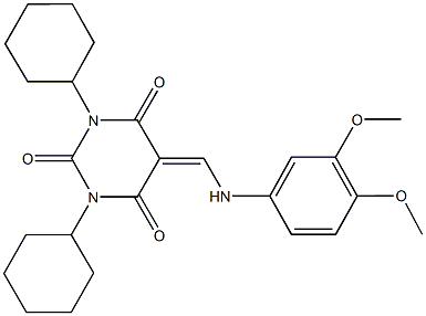 1,3-dicyclohexyl-5-[(3,4-dimethoxyanilino)methylene]-2,4,6(1H,3H,5H)-pyrimidinetrione|