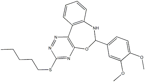 6-(3,4-dimethoxyphenyl)-3-(pentylsulfanyl)-6,7-dihydro[1,2,4]triazino[5,6-d][3,1]benzoxazepine Struktur