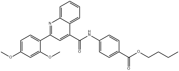 butyl 4-({[2-(2,4-dimethoxyphenyl)-4-quinolinyl]carbonyl}amino)benzoate Structure