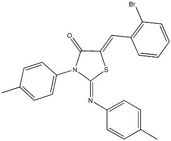 5-(2-bromobenzylidene)-3-(4-methylphenyl)-2-[(4-methylphenyl)imino]-1,3-thiazolidin-4-one Structure