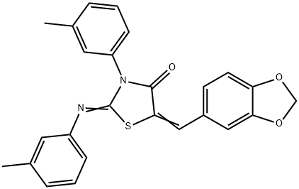 5-(1,3-benzodioxol-5-ylmethylene)-3-(3-methylphenyl)-2-[(3-methylphenyl)imino]-1,3-thiazolidin-4-one|