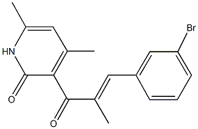 3-[3-(3-bromophenyl)-2-methylacryloyl]-4,6-dimethyl-2(1H)-pyridinone Structure