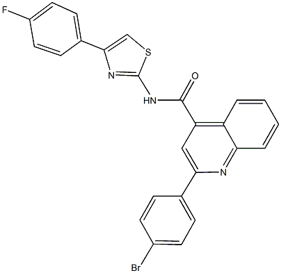 2-(4-bromophenyl)-N-[4-(4-fluorophenyl)-1,3-thiazol-2-yl]-4-quinolinecarboxamide Struktur