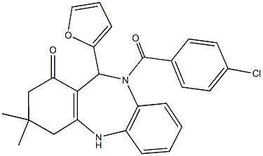 353474-90-5 10-(4-chlorobenzoyl)-11-(2-furyl)-3,3-dimethyl-2,3,4,5,10,11-hexahydro-1H-dibenzo[b,e][1,4]diazepin-1-one