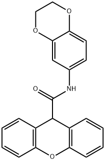 N-(2,3-dihydro-1,4-benzodioxin-6-yl)-9H-xanthene-9-carboxamide Structure