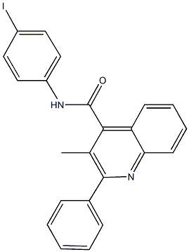 N-(4-iodophenyl)-3-methyl-2-phenyl-4-quinolinecarboxamide 化学構造式