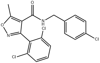 N-(4-chlorobenzyl)-3-(2,6-dichlorophenyl)-5-methyl-4-isoxazolecarboxamide Struktur
