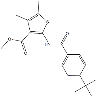 methyl 2-[(4-tert-butylbenzoyl)amino]-4,5-dimethyl-3-thiophenecarboxylate 化学構造式