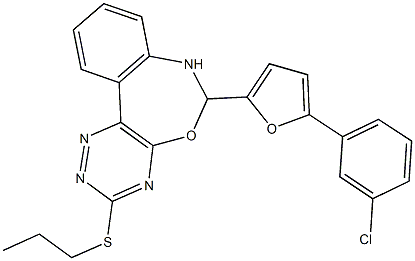 6-[5-(3-chlorophenyl)-2-furyl]-3-(propylsulfanyl)-6,7-dihydro[1,2,4]triazino[5,6-d][3,1]benzoxazepine 化学構造式