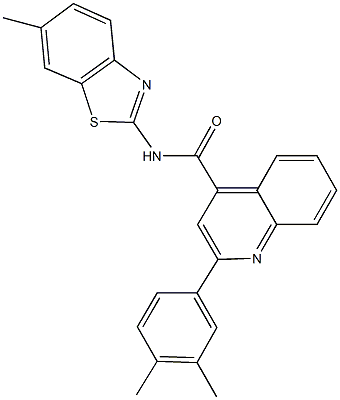 2-(3,4-dimethylphenyl)-N-(6-methyl-1,3-benzothiazol-2-yl)-4-quinolinecarboxamide,353476-08-1,结构式