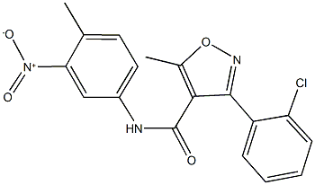 3-(2-chlorophenyl)-N-{3-nitro-4-methylphenyl}-5-methyl-4-isoxazolecarboxamide 结构式