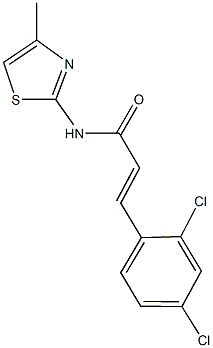 3-(2,4-dichlorophenyl)-N-(4-methyl-1,3-thiazol-2-yl)acrylamide 化学構造式