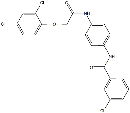 3-chloro-N-(4-{[(2,4-dichlorophenoxy)acetyl]amino}phenyl)benzamide,353476-65-0,结构式
