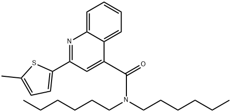 N,N-dihexyl-2-(5-methyl-2-thienyl)-4-quinolinecarboxamide Structure