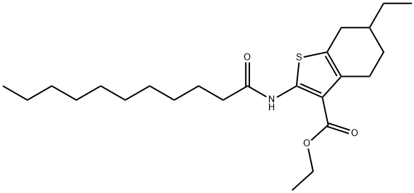 ethyl 6-ethyl-2-(undecanoylamino)-4,5,6,7-tetrahydro-1-benzothiophene-3-carboxylate Structure